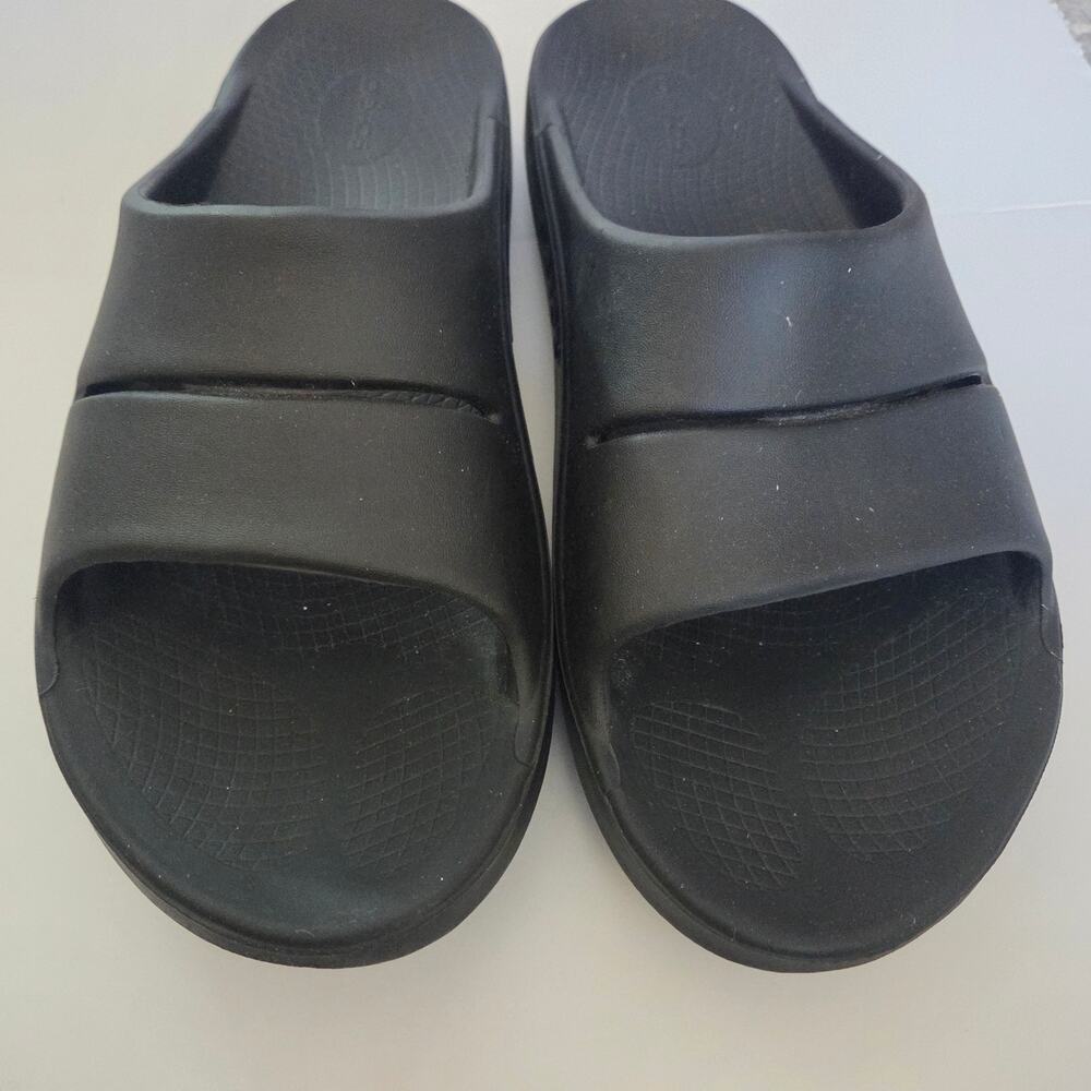 Oofos Men's OOahh Slide Sandal, black. Sz 12, EU sz 45 Sport Recovery & Comfort - Picture 9 of 9